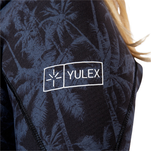 2026 Gul Womens Yulex Flexor 5/4mm Chest Zip Wetsuit FX1227-C5BKSP - Black / Splaterpalm